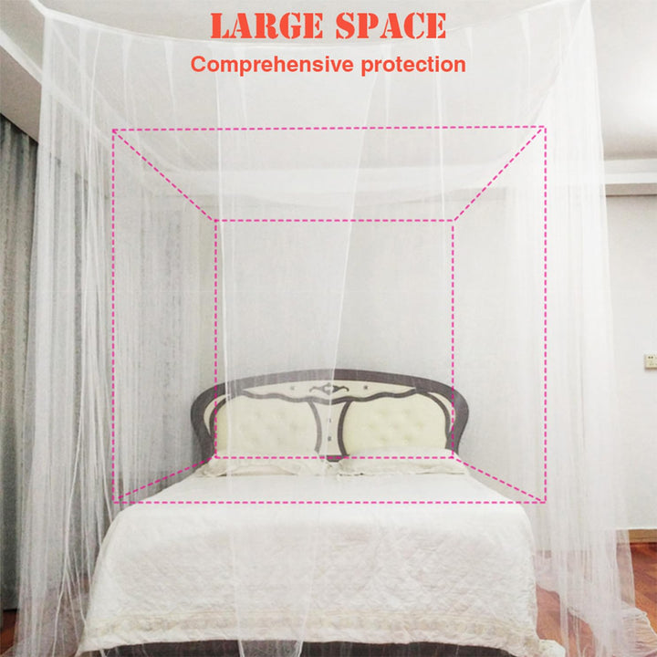 4 Corner Post Bed Canopy, Mosquito net for Bed, 74.8×82.7×94.5in Universal Canopy Bed Curtains for Patio Indoor Outdoor Net - White