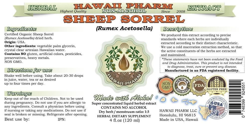 Sheep Sorrel Alcohol-FREE Liquid Extract, Organic Sheep