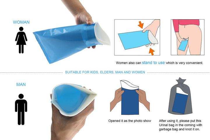 GGBuy Disposable Urine Bags Camping Pee Bags for Travel