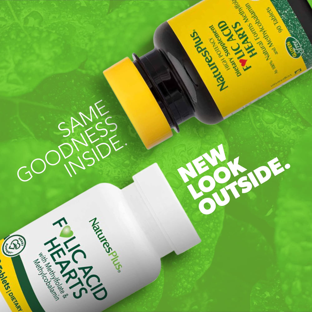 Natures Plus Folic Acid Hearts (Methylfolate) - 400 mcg