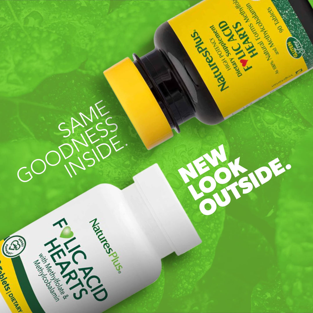 Natures Plus Folic Acid Hearts (Methylfolate) - 400 mcg