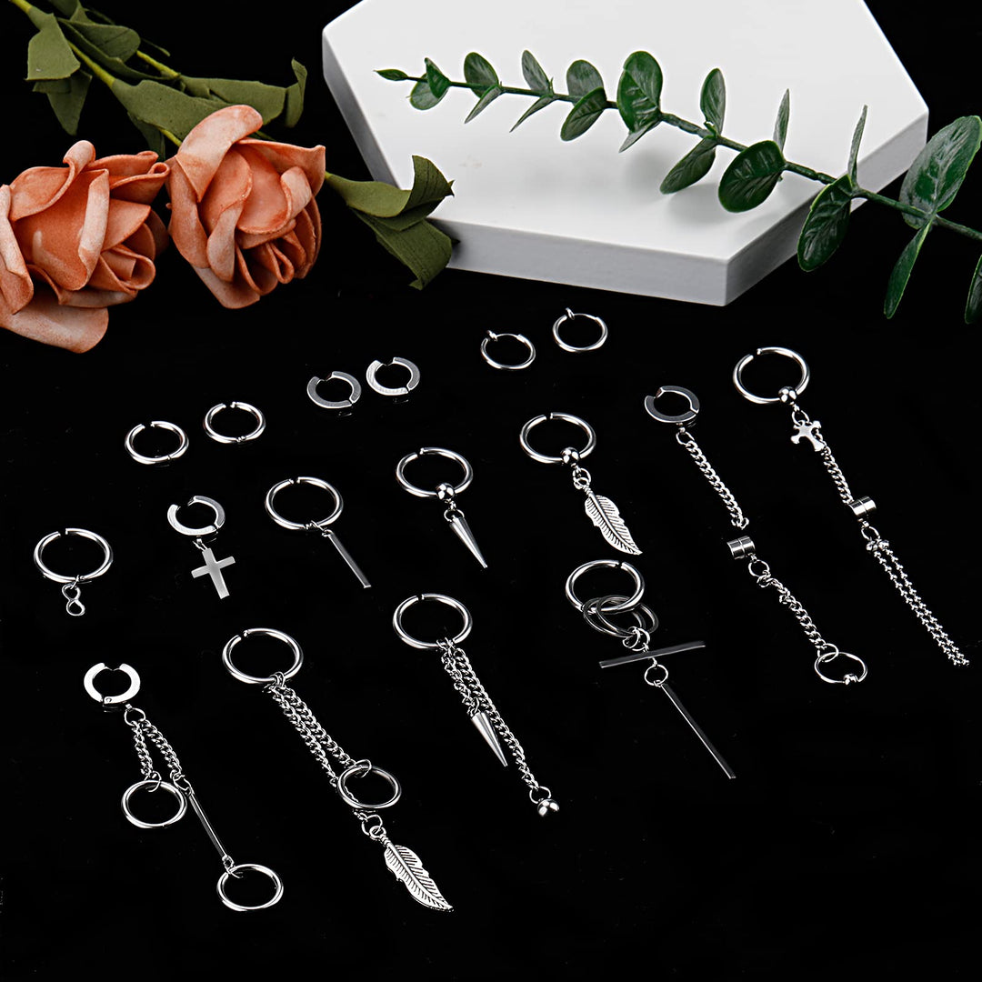 ONESING 20 Pcs Clip On Earrings for Men Magnetic Earrin
