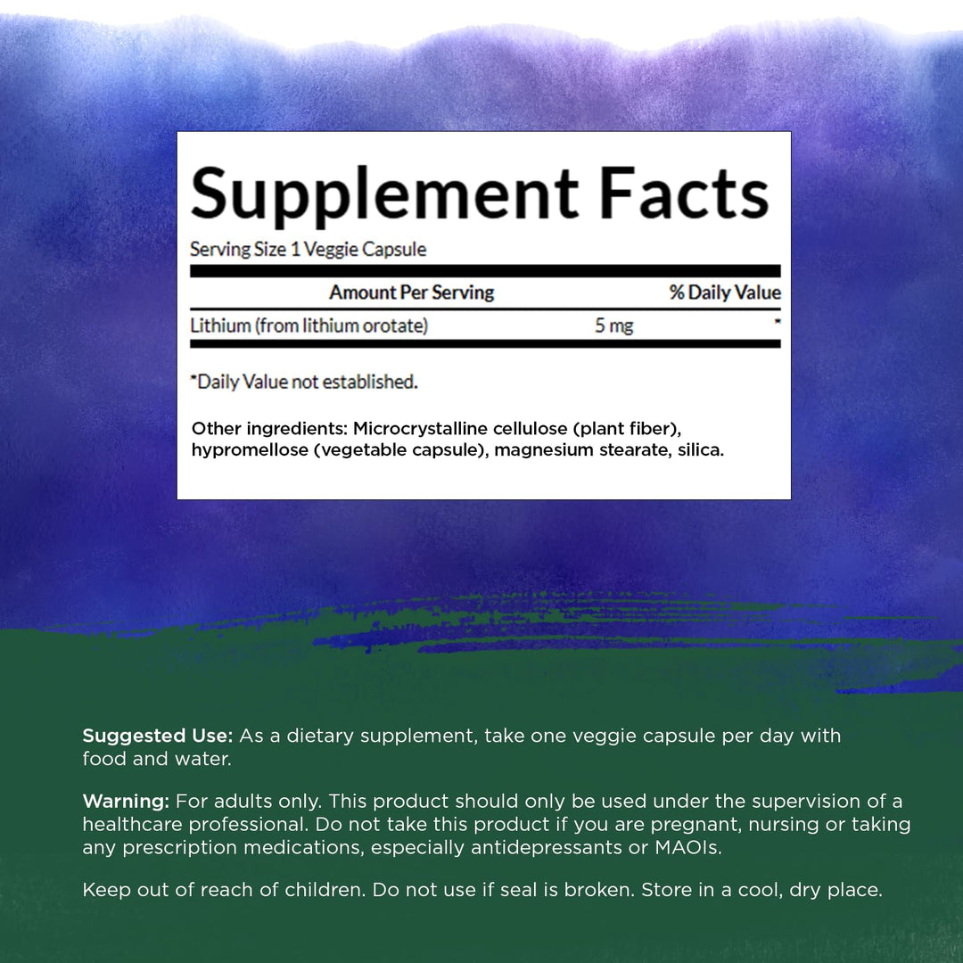 Swanson Lithium Orotate Antioxidant Mood Emotional Well