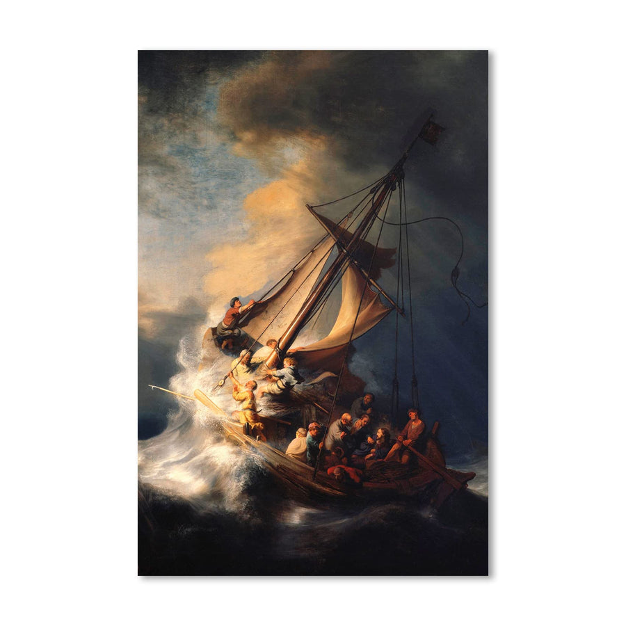 Wall Art Posters Christ in The Storm on The Sea of Galilee by Rembrandt Canvas Art Posters for Living Room, Bedroom, Office, 12x18 unframed