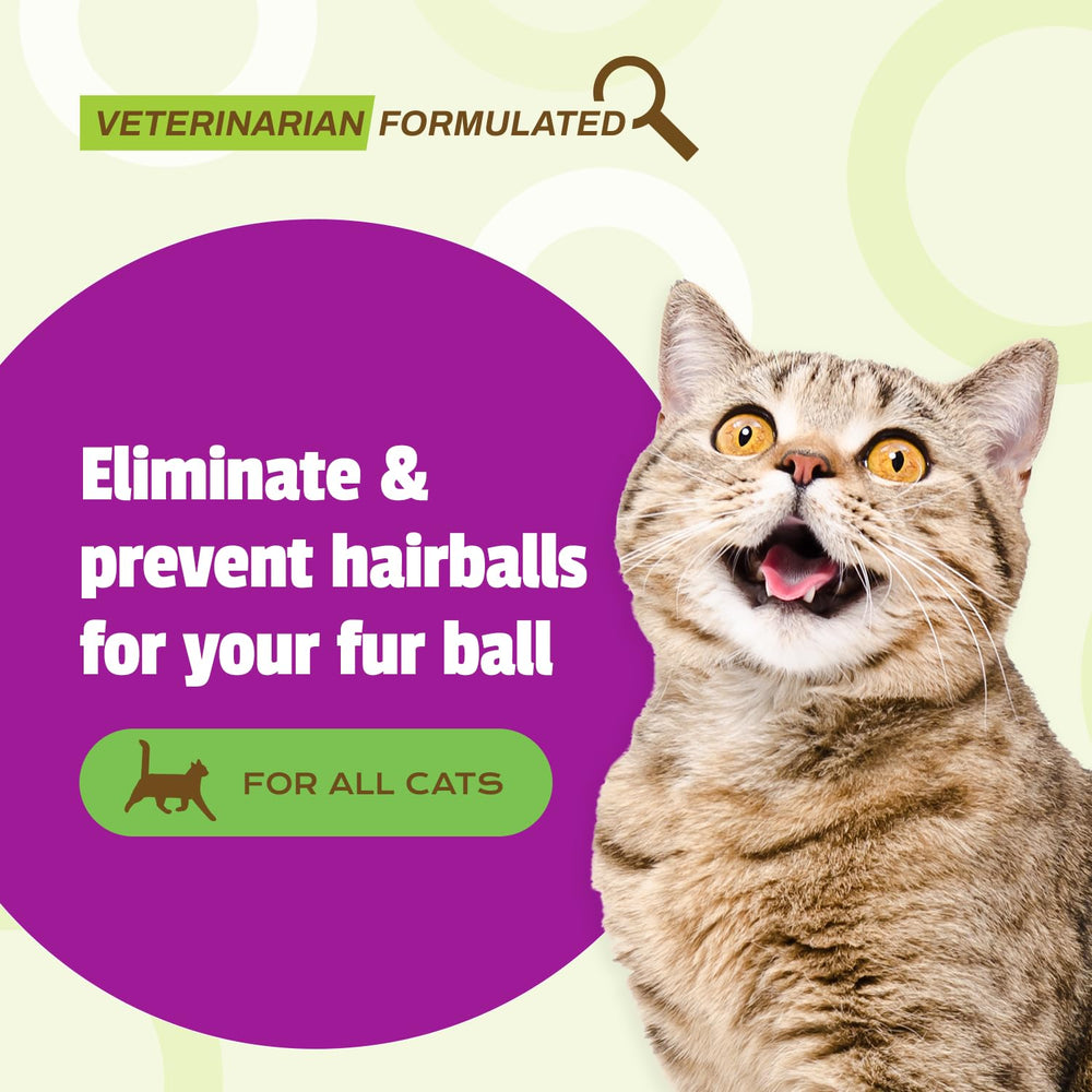 Hairball - 30 Chicken-Flavored Chews - Cat Supplements & Vitamins for Hairball Control and Digestive Support, Contains No Corn or Wheat