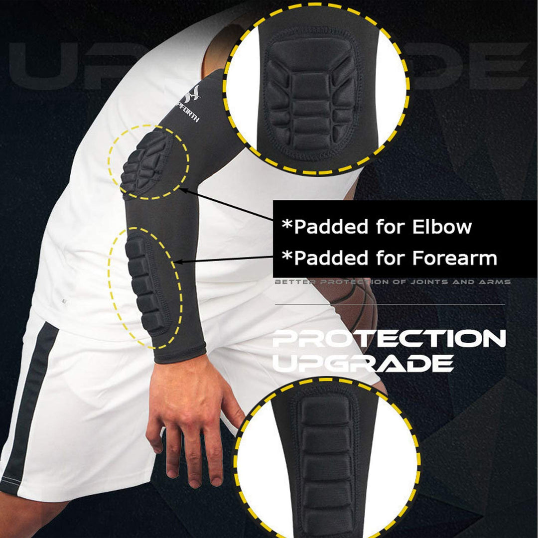 Pads Arm Forearm Elbow Sleeve Compression Protective Support Single