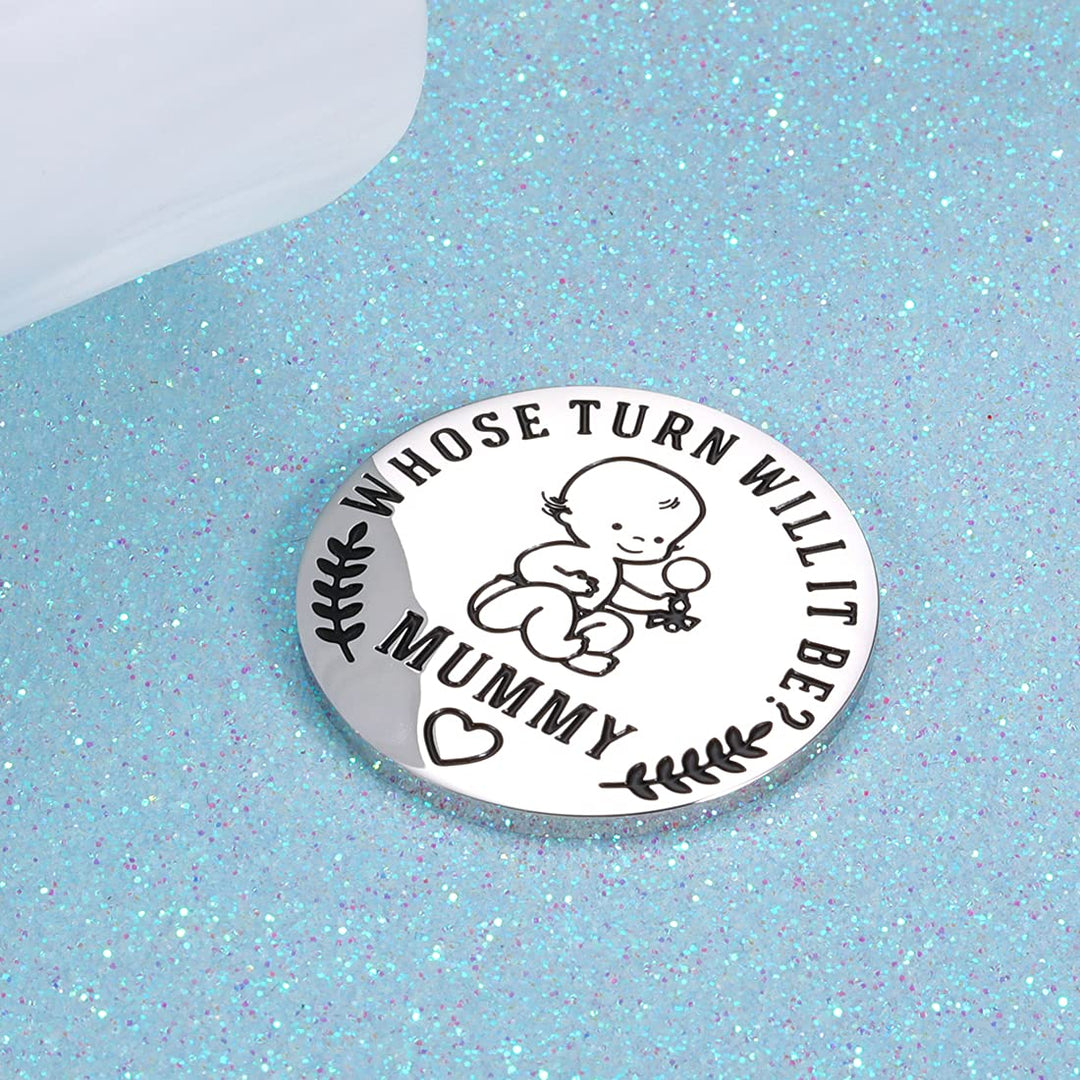 NUBARKO New Baby Gift for Parent Mom Daddy Cute Decision Coin for Women Men Pregnancy Mothers for First Time Moms Dads Mummy to Be Birthday Christmas Appreciation Present Double-Sided