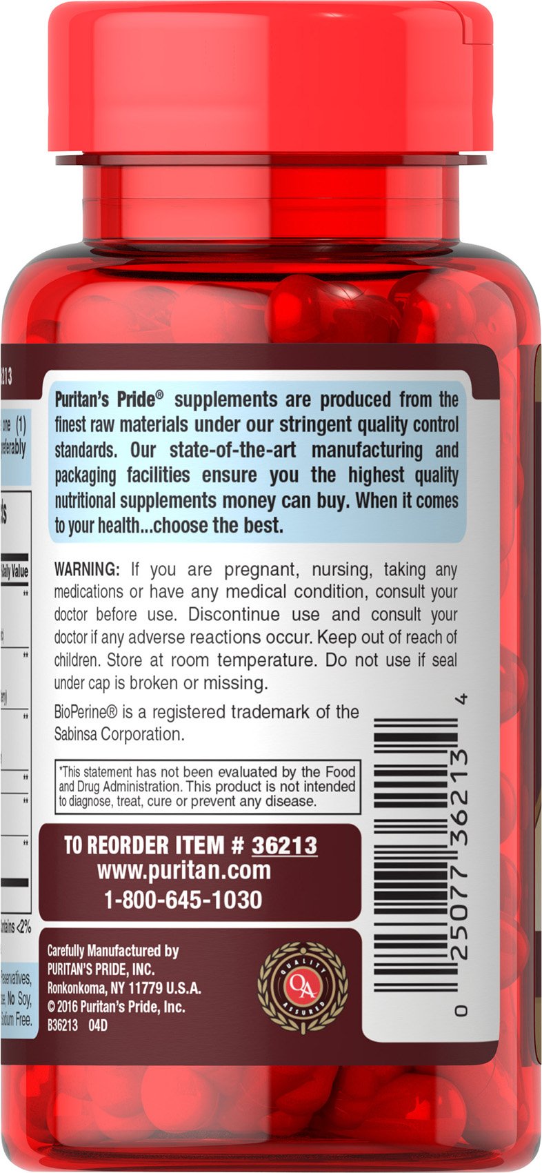 Puritan&#39;s Pride Tart Cherry Turmeric Complex, Dietary Supplement for Antioxidant Health, 60 Rapid Release Capsules