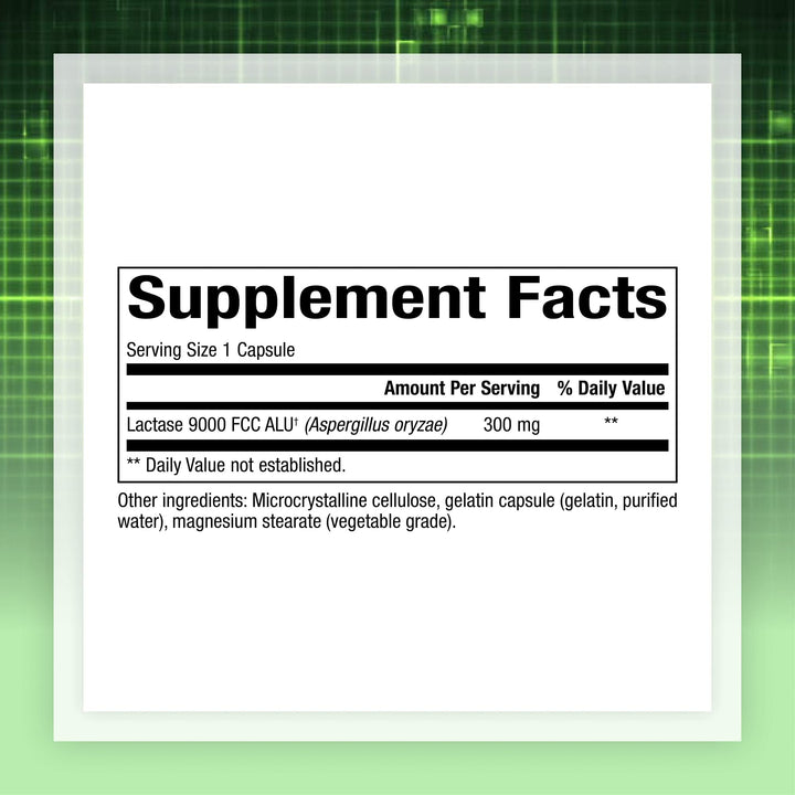 Natural Factors, Lactase Enzyme, Digestive Aid For Lactose and Dairy Intolerance, 60 Capsules