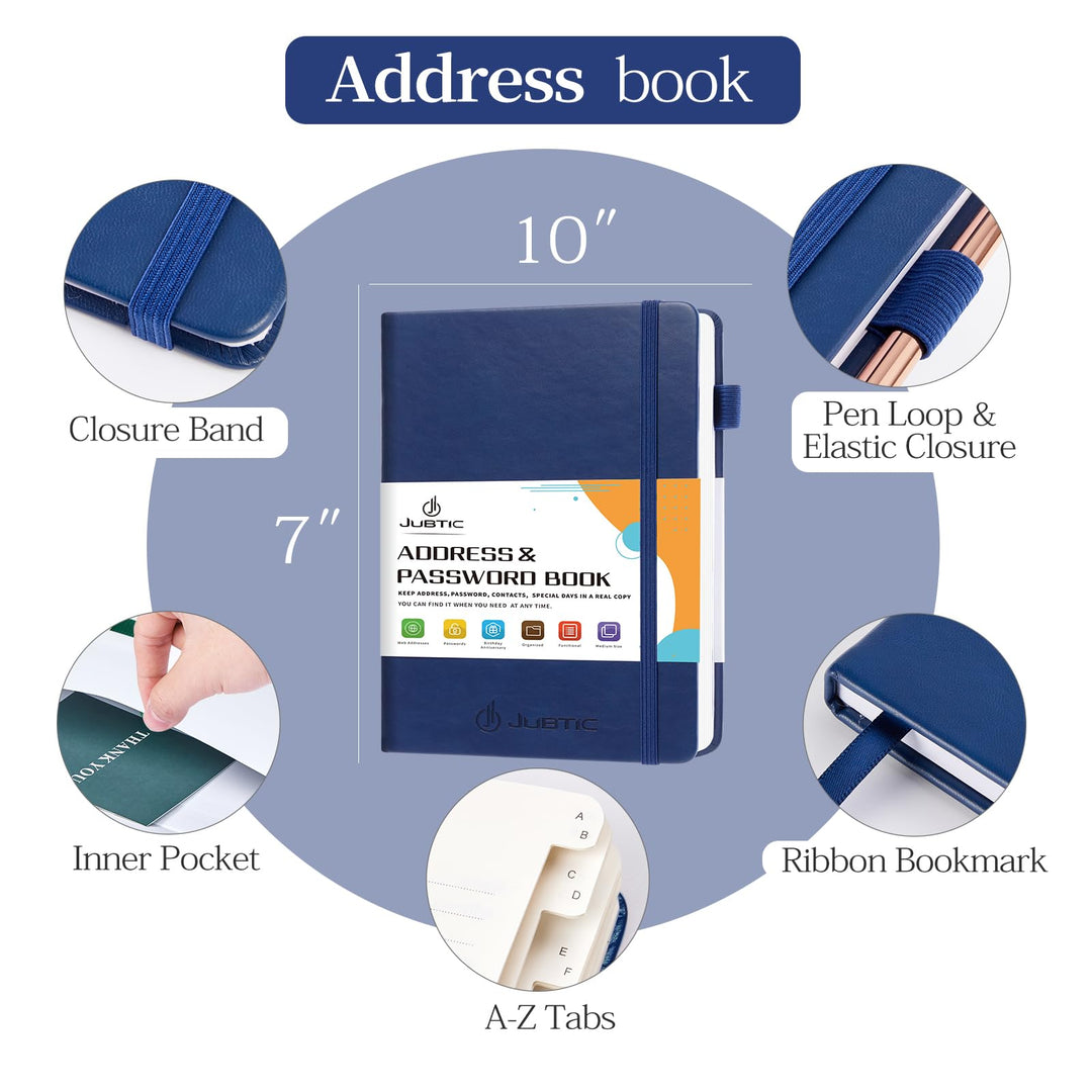 JUBTIC Address book with Alphabetical Tabs, Hardcover P