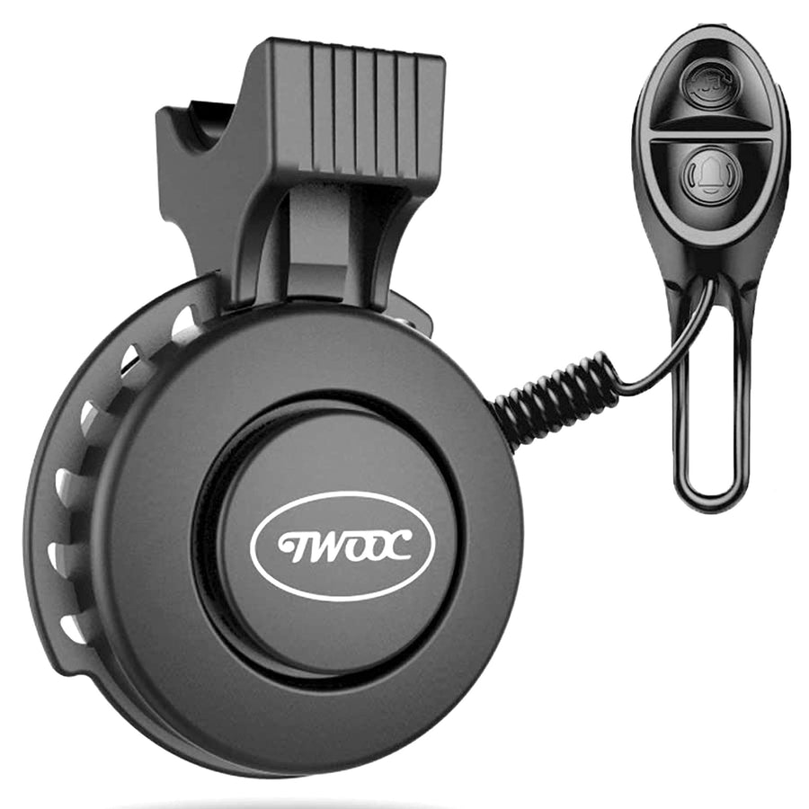 Electric Bike Horn 100dB Rechargeable - Waterproof Electronic Bicycle Bell with 4 Sound Modes & Easy Mount for Mountain Bikes, Kids Bikes, Adult Bicycles (Black)
