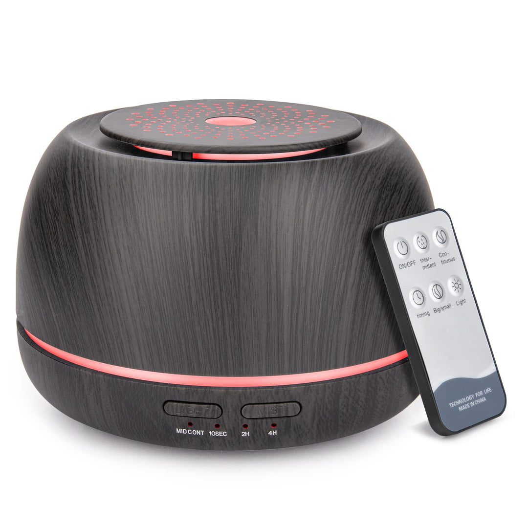 300ML Aroma Essential Oil Diffuser,8 Hours Wood Grain Cool Mist Aromatherapy Diffuser with Remote Control,USB-C Power Cable,Timer, 7 Color Light Changing Air Humidifier for Home,Bedroom