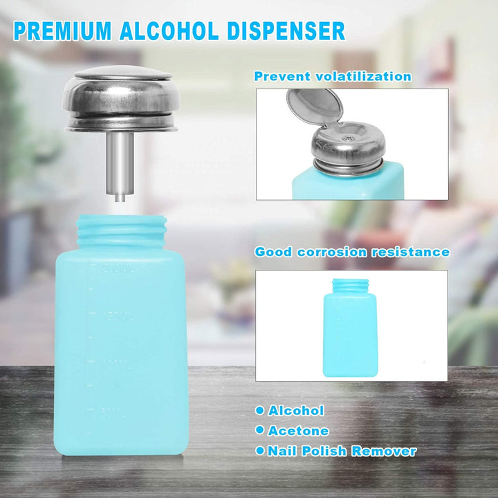 2 Pack 200ml Push Down Alcohol Dispenser Pump Bottle Methanol Container