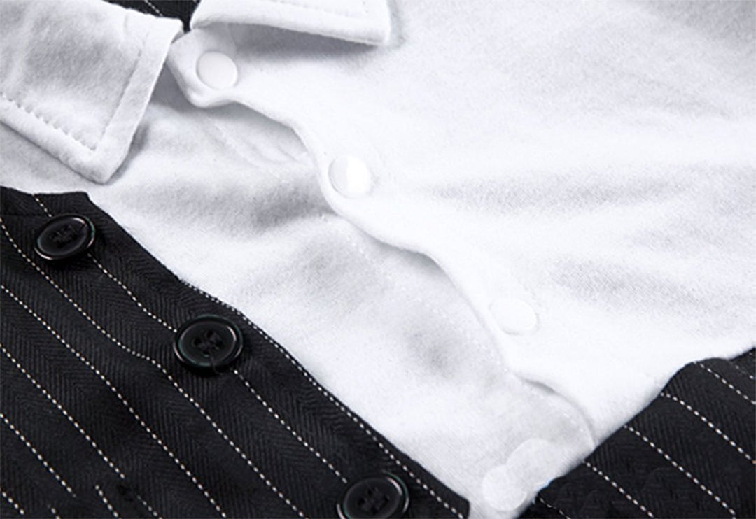 Baby Boy Formal Party Wedding Tuxedo Waistcoat Outfit Suit 3-6months Black