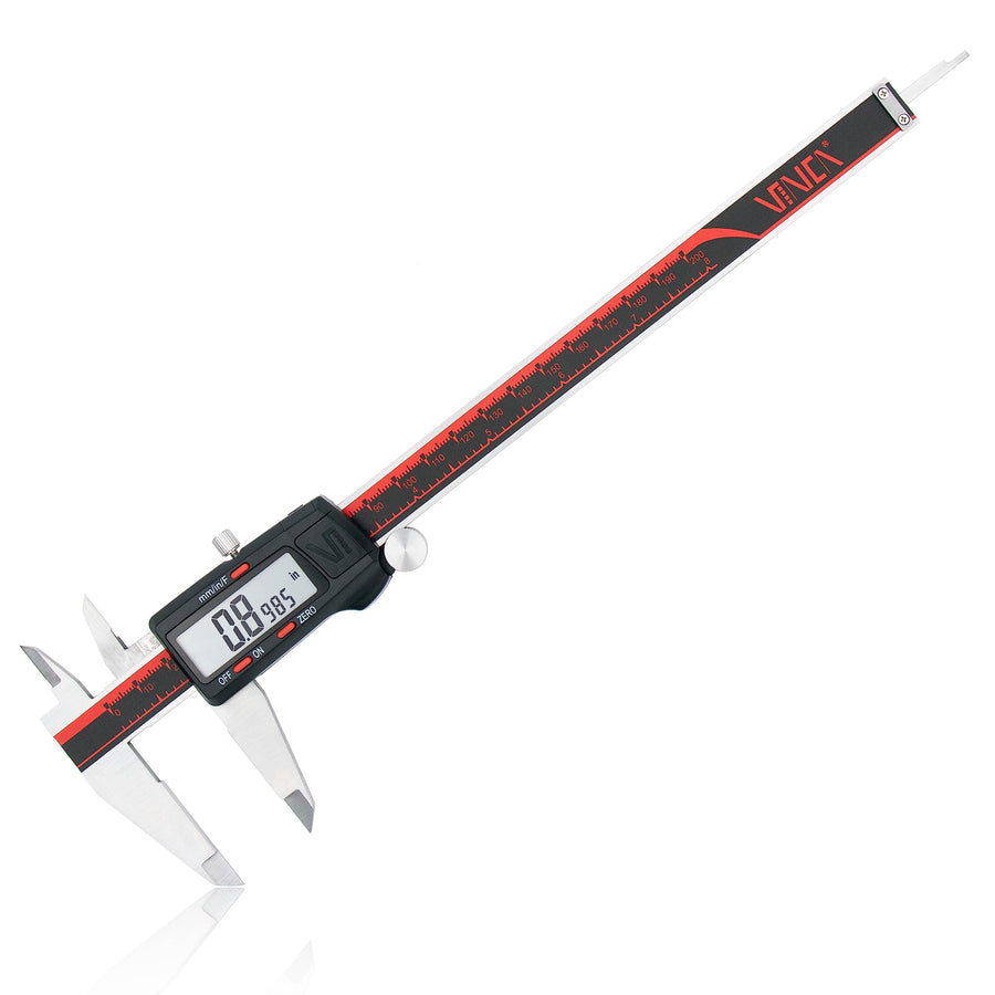Digital Caliper, DCLA-0805 0-8 Inch/200mm, Inch/Millimeter/Fractions Conversion, Stainless Steel, Large LCD Screen