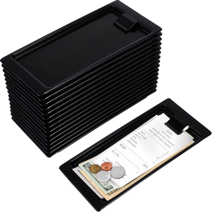 Black Check Holders, Check Presenters for Restaurants, Check Presenter Trays Guest, Check Tip Trays Waitress, Check Holders Guest, Check Bill Holder Guest for Restaurants, Bars, Hotels(16 Pieces)