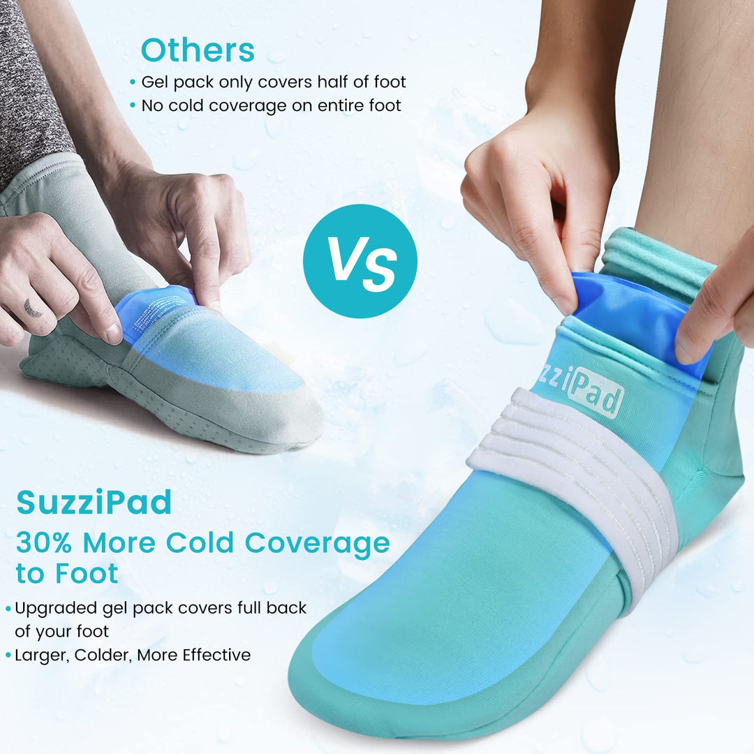 SuzziPad Cold Therapy Socks with Reusable Gel ice Packs