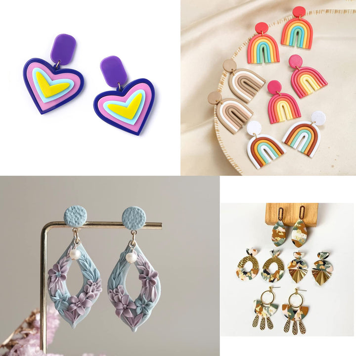 37pcs Polymer Clay Cutters,Stainless Steel Cutter Tools Molds for Earring Jewelry Making