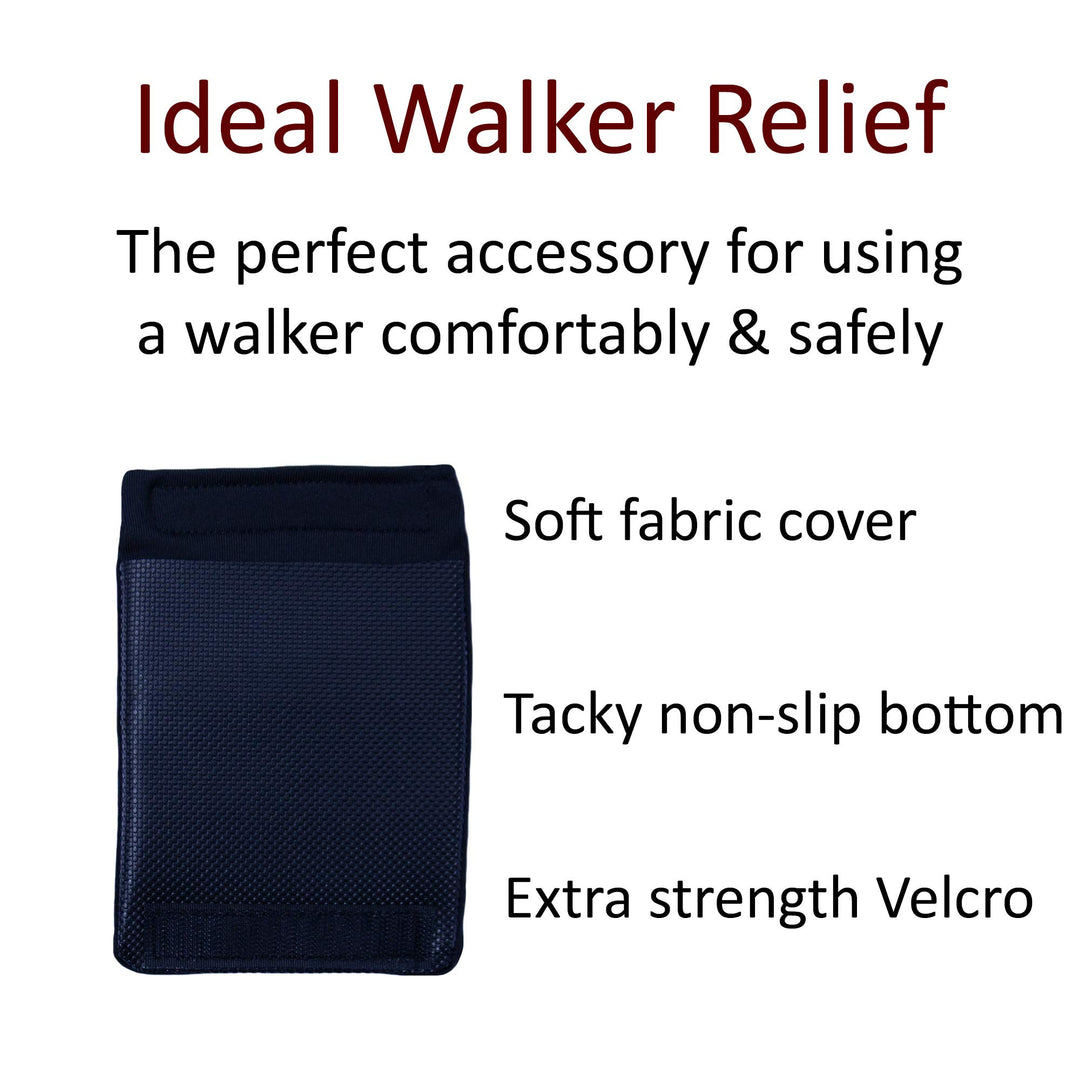 Black Walker Padded Hand Grip Covers Made in USA Moisture Wicking, Antibacterial, Comfort, Fashion, Washable Orthopedic Products Accessories