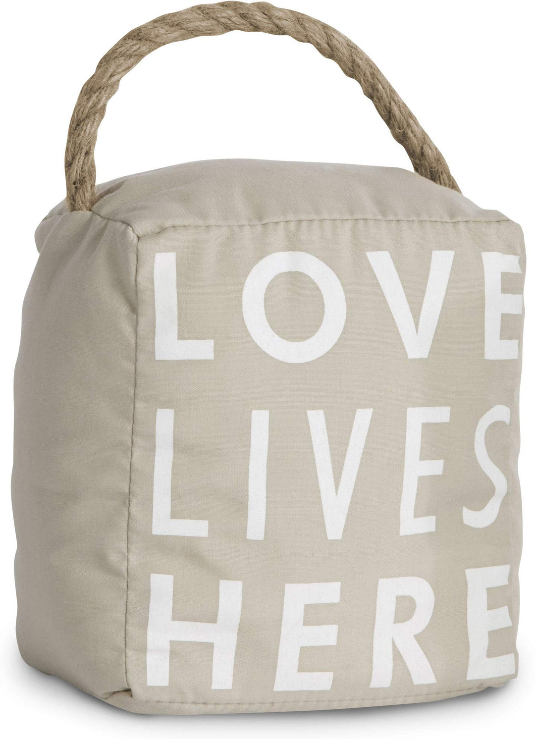 Pavilion - Open Door Decor 5 x 6 Tan Door Stopper Love Lives Here