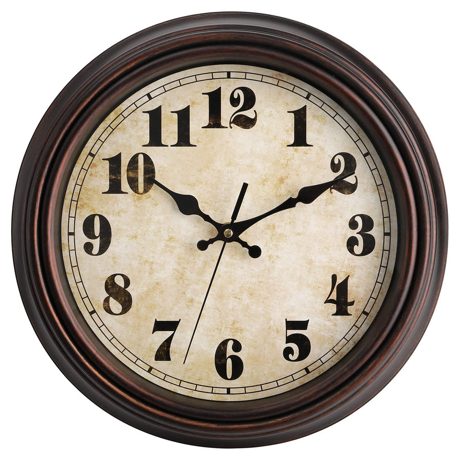 TOPZEA Retro Wall Clock, 12 Inch Silent Non-Ticking Cla