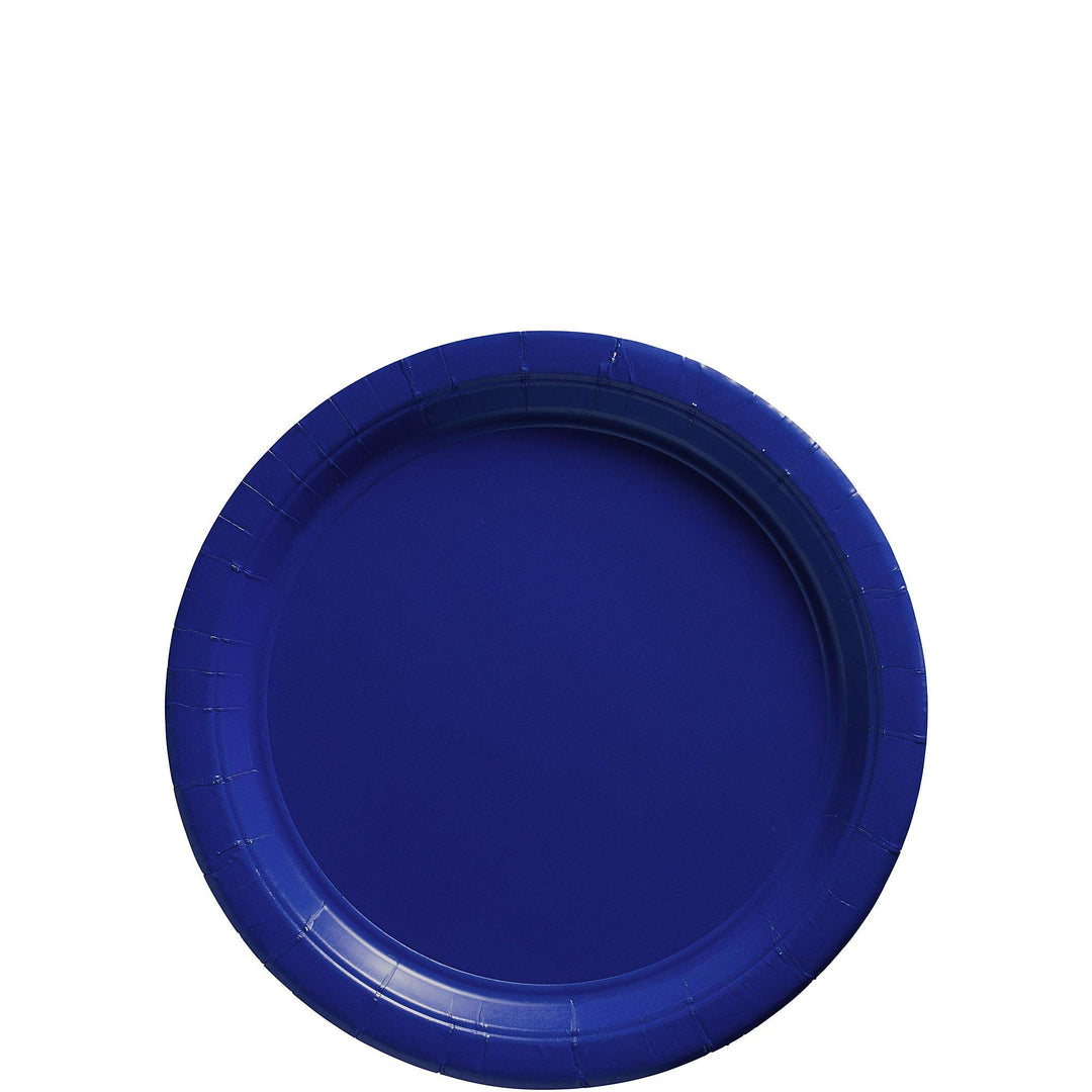 Big Party Pack Paper Luncheon Plates 7-inch, 50/pkg, Bright Royal Blue