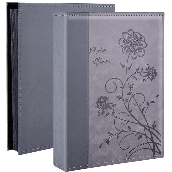 Photo Album 4x6 300 Photos, Extra Large Capacity Leather Cover Wedding Family Photo Albums Holds 300 Horizontal 4x6 Photos(Grey)