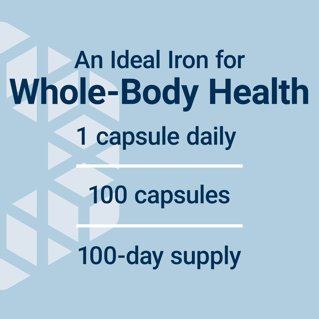 Iron Protein Plus, Iron Protein succinylate, absorbable Iron Supplement for Whole-Body Health, Non-GMO, Gluten-Free, Vegetarian, 100 Capsules