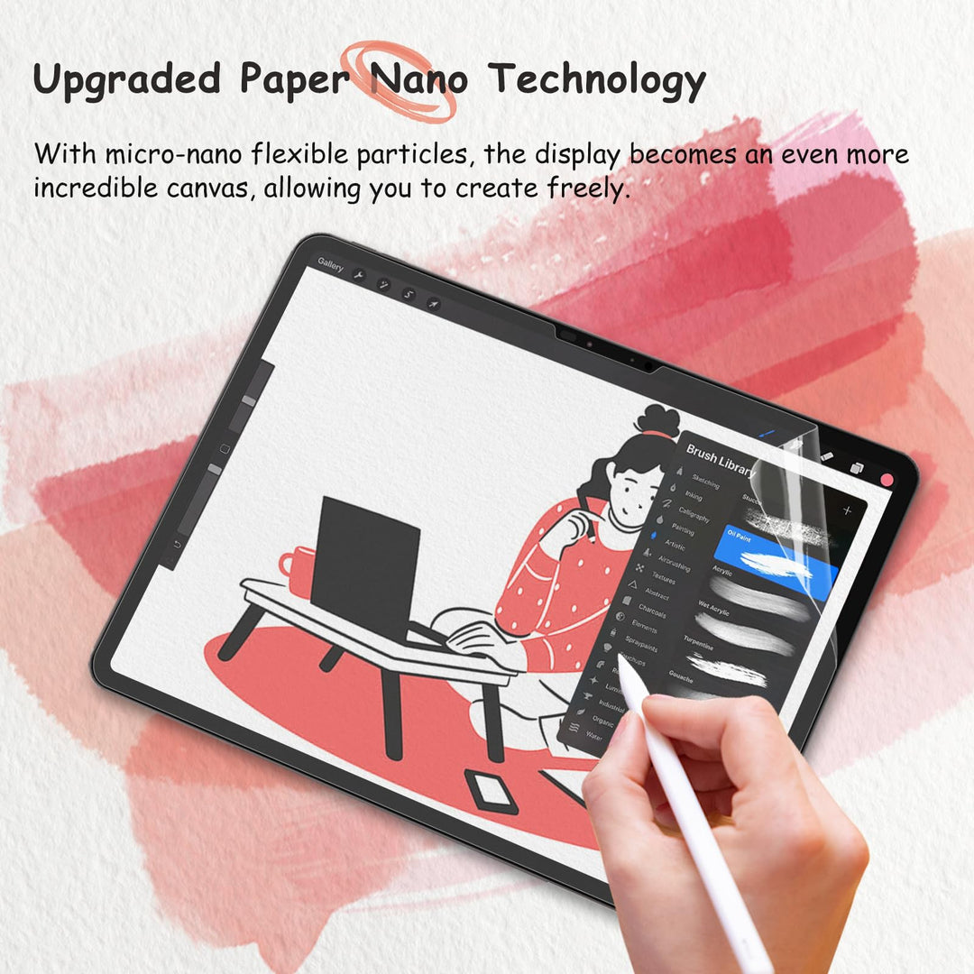 2-Pack New Paper Nano Screen Protector Compatible with iPad Air 11 Inch 2024 (M2) &amp; iPad 10th Generation 2022 (10.9 inch), Matte PET Film for Paper Art Writing, Nib Friendly, Anti-Glare