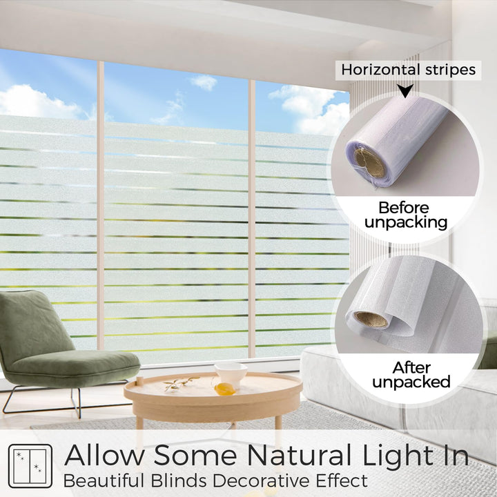 Coavas Window Privacy Film Frosted Glass Window Film He