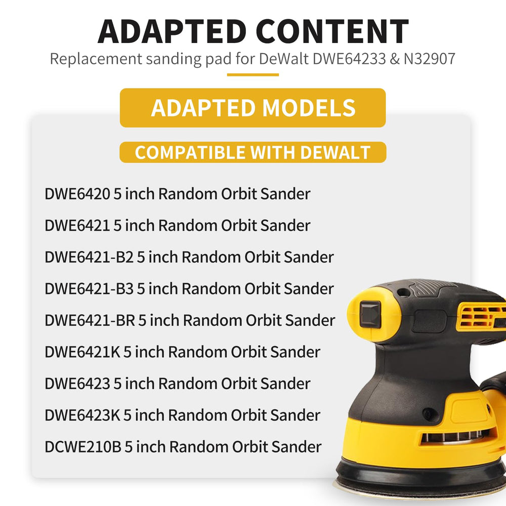 Sander Pad for Dewalt, 5 8 Hole Hook and Loop Orbital Sander Metal Pad Replacement for DeWalt DWE6421 6421K DWE6423 6423K DCW210B (4 Screw Holes Sanding Part for DeWalt DWE64233 & N329079)