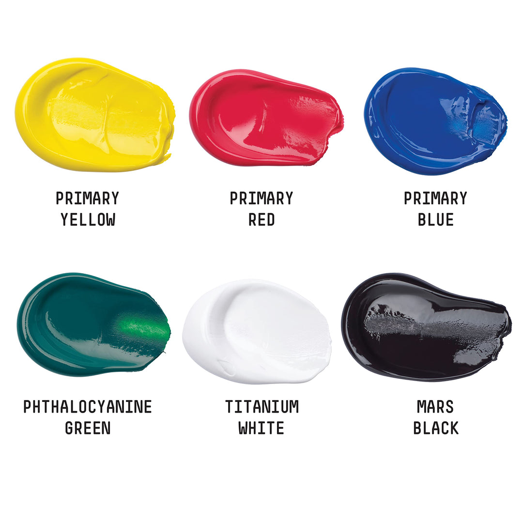 Liquitex BASICS Acrylic Paint Set, 6 x 118ml Tube Paint