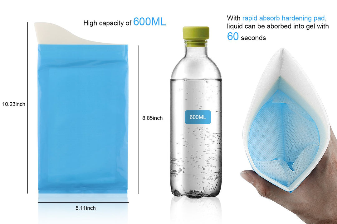 GGBuy Disposable Urine Bags Camping Pee Bags for Travel