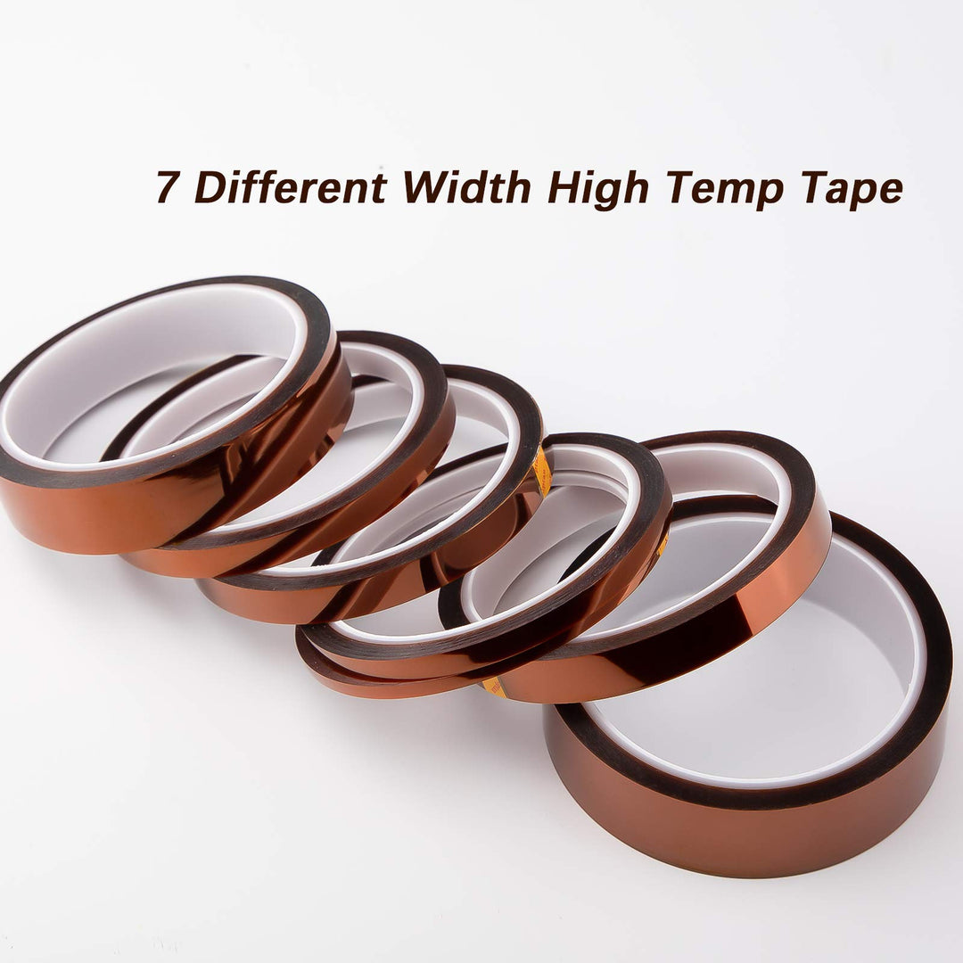 LUTER 7 Rolls Heat Resistant Ribbon High Temperature Sublimation Tape Thermal Tape for Sublimation Printing Heat Transfer and Insulation Wave Soldering Fawn