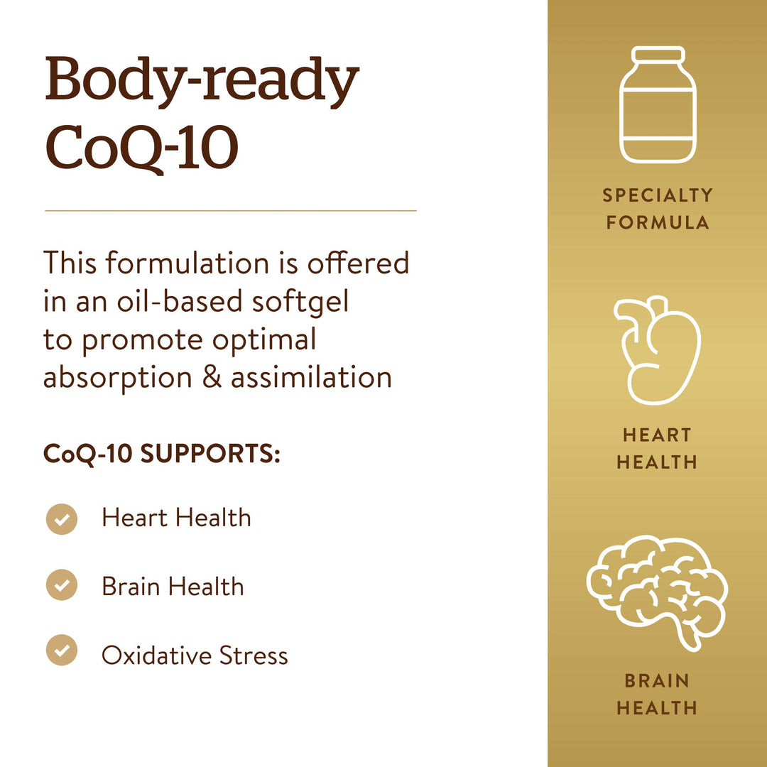 Solgar Megasorb CoQ-10 400 mg, 60 Softgels - Supports Heart &amp; Brain Function - Coenzyme Q10 Supplement - Enhanced Absorption - Gluten Free, Dairy Free - 60 Servings