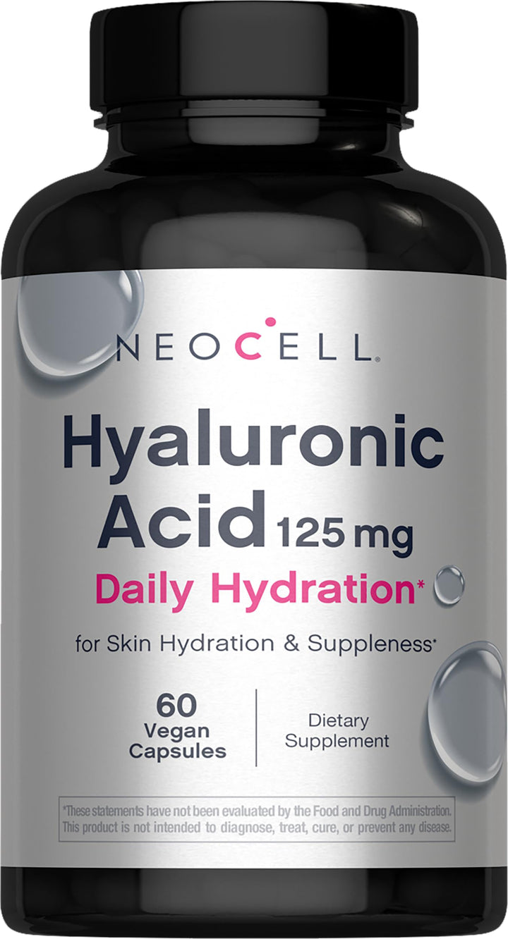 NeoCell Hyaluronic Acid, Daily Hydration for Skin Hydration &amp; Suppleness, 120mg, 60 Capsules (Package May Vary)