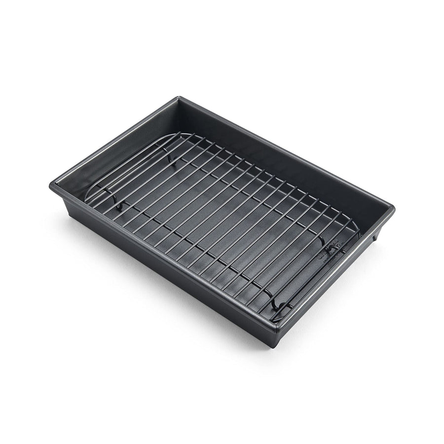 26639 Petite Roast Pan with Rack, Grey, 10-Inch-by-7-Inch, Gray