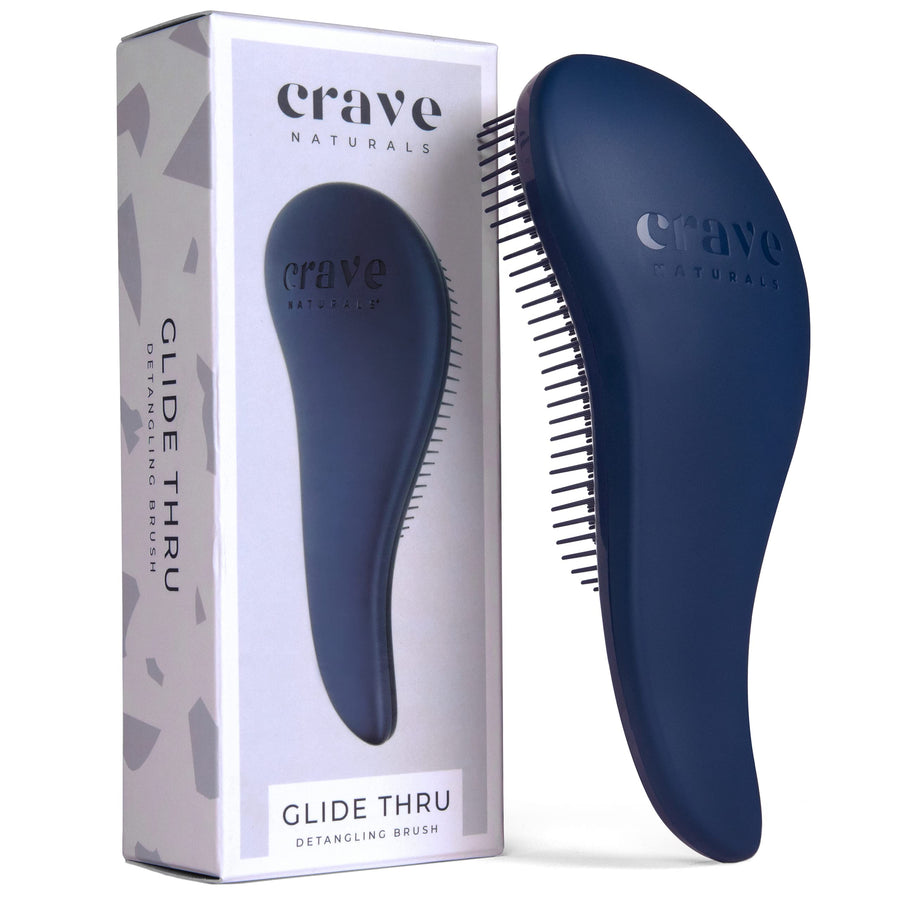 Glide Thru Detangling Brush - Detangler Brush for Natural, Curly, Straight, Wet and Dry Hair for Adults and Kids - Hair Brush for Little Girls, Toddlers, Teens - 7.5 x 3 inches, Blue