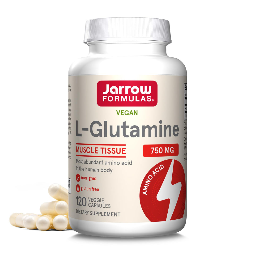 L-Glutamine 750 mg, Dietary Supplement, Immune and Muscle Support, 120 Veggie Capsules, Up to 120 Day Supply