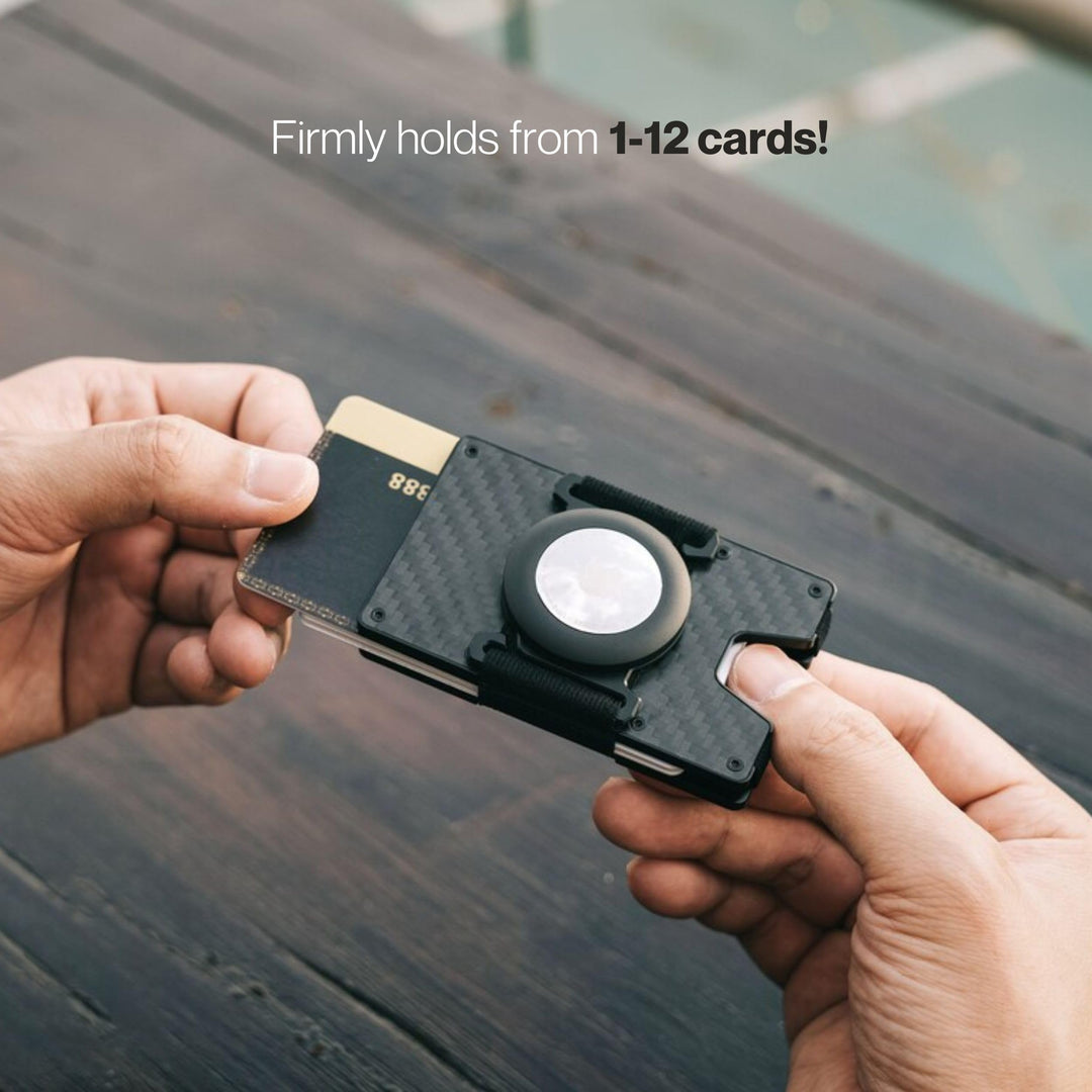 Airtag Men&#39;s Wallet | Slim Air Tag Money Clip | Carbon Fiber Card Holder | Minimalist AirTag Wallet | RFID Shield [Without AirTag]