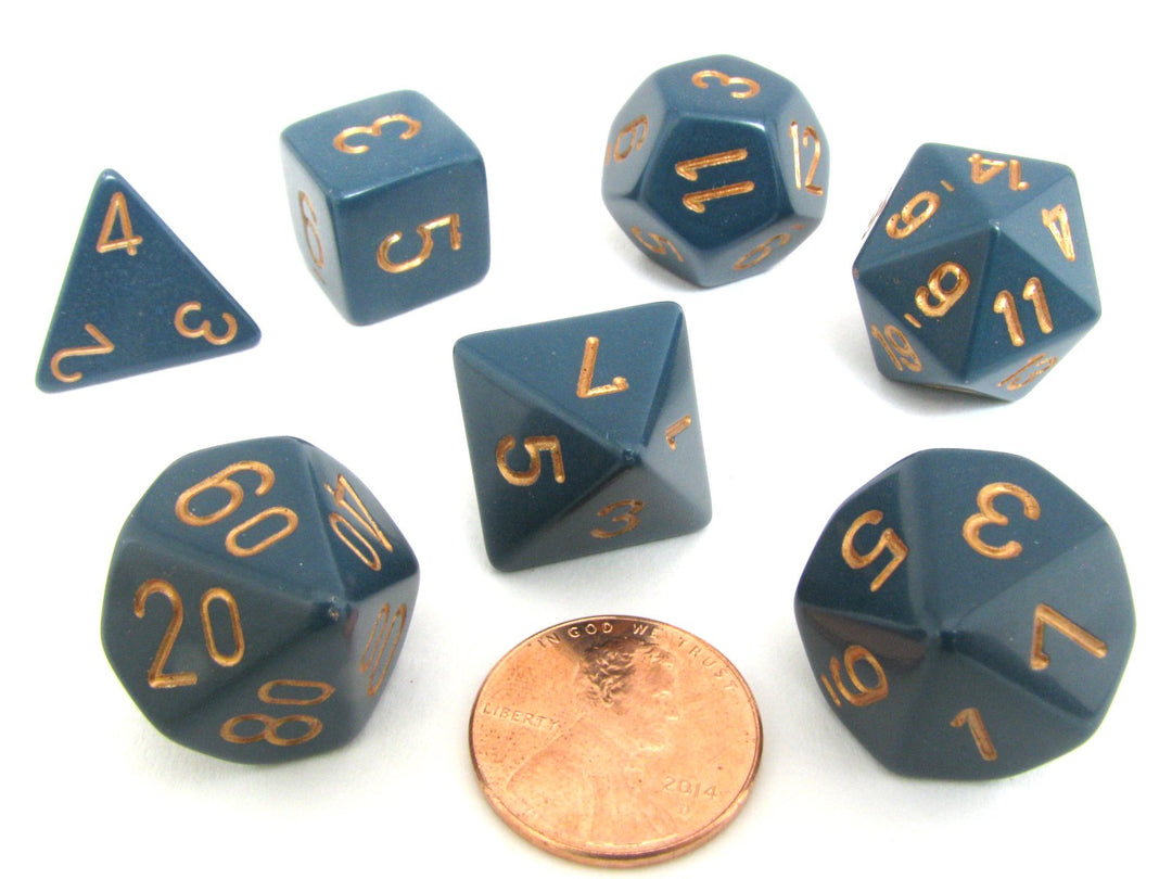 Chessex Polyhedral 7-Die Opaque Dice Set - Dusty Blue w
