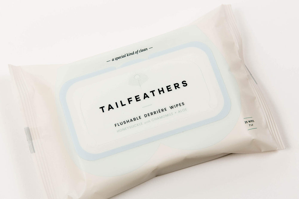 Tailfeathers (Honeysuckle) biodegradable flushable wipe