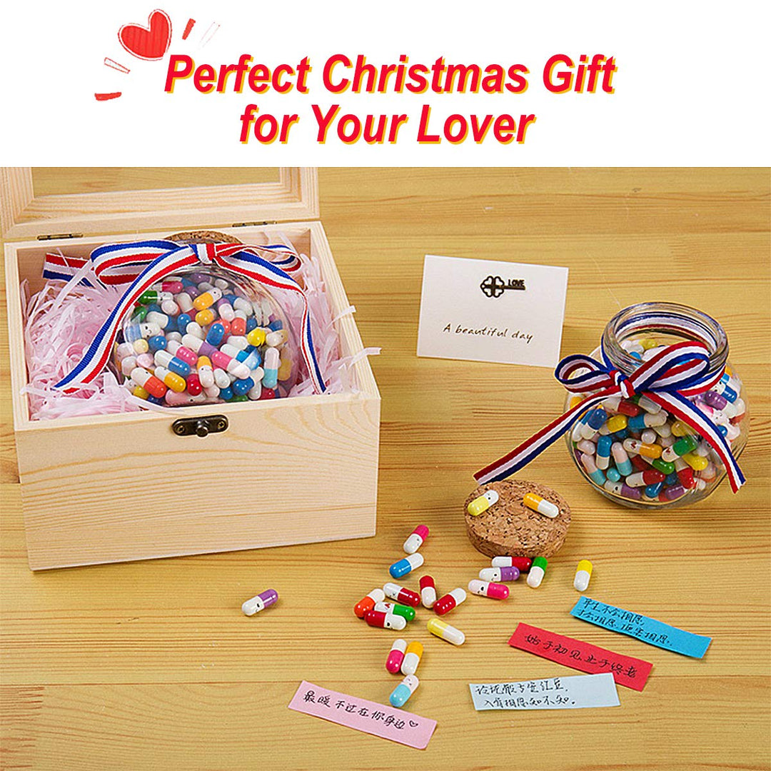 100 Pcs Tiny Love Message Capsule Letter in a Bottle Cute Love Friendship Half Pill in Random Colour