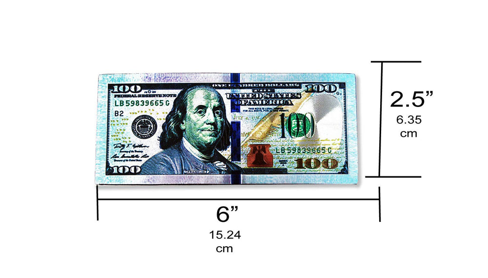 Lucky 100 Dollar Bill Magnet - Multicolor Wall and Refrigerator Magnet - Unique Souvenir Items - Home and Office Decorative Things & Car Accessories (2.5” x 6”)