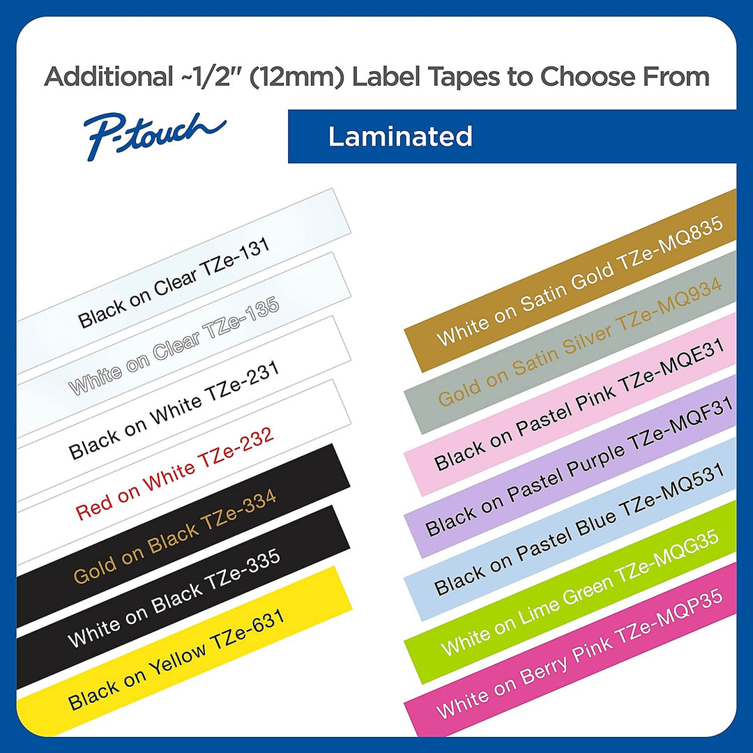 Laminated Tape, Retail Packaging, 1/2 Inch, White, on Clear (TZe135)