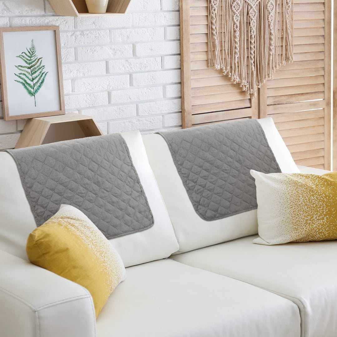 3 Pieces Recliner Headrest Protector Headrest Cover for Recliner Chair Sofa Headrest Covers Couch Headrest Protector Recliner Chair Head Protector Cover for Sofa Furniture Protectors (light gray)