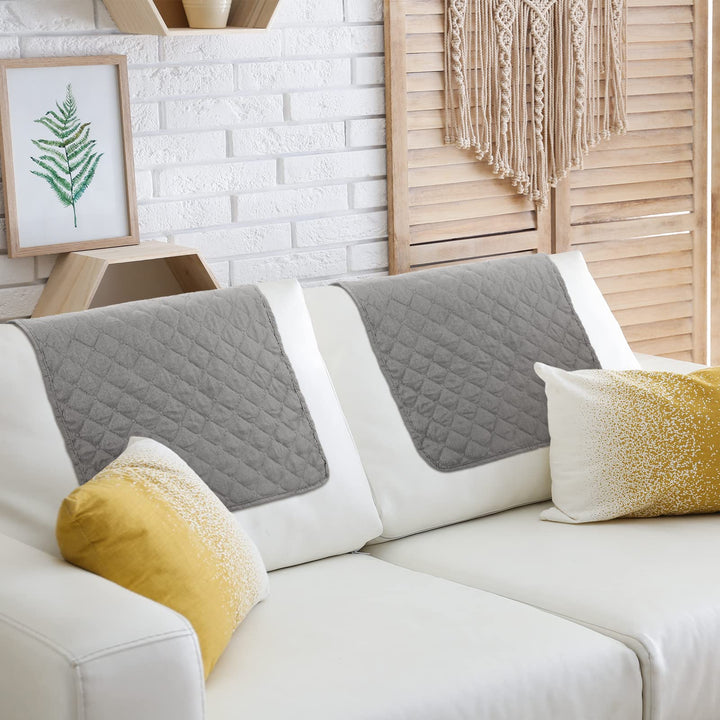 3 Pieces Recliner Headrest Protector Headrest Cover for Recliner Chair Sofa Headrest Covers Couch Headrest Protector Recliner Chair Head Protector Cover for Sofa Furniture Protectors (light gray)