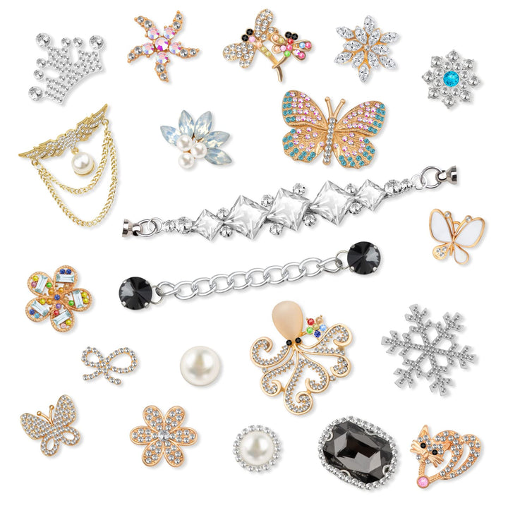 Shoe Decoration Charms, 12, 21 PCS Bling Shoe Charms for Crocs Women and Girls,Jewels Bling Chains for Croc