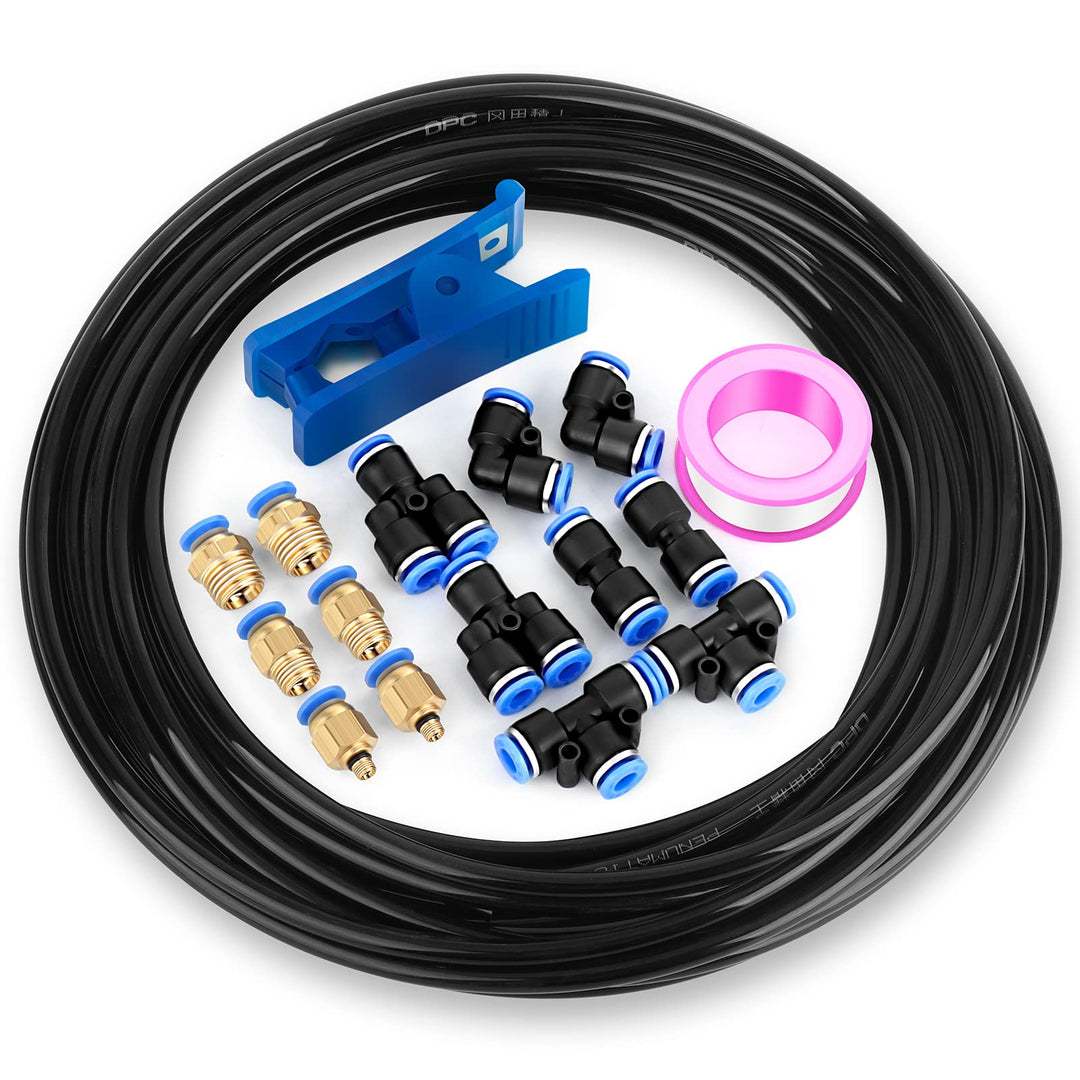 Black 6mm OD 4mm ID Polyurethane PU Air Hose Pipe Tube Kit 10 Meter 32.8ft