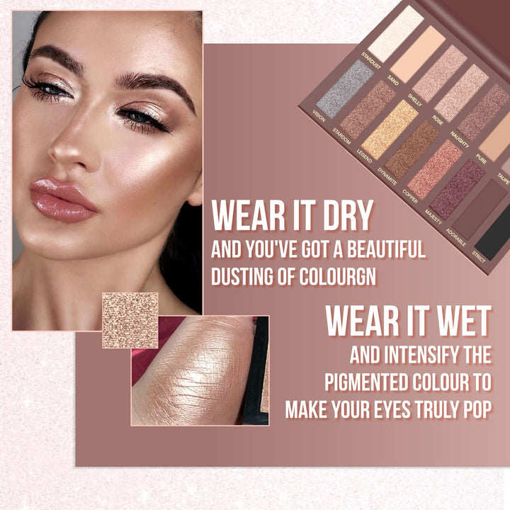 Best Pro Eyeshadow Palette Makeup - Matte + Shimmer 16 Colors - Highly Pigmented - Professional Nudes Warm Natural Bronze Neutral Smoky Cosmetic Eye Shadows - Au Naturel